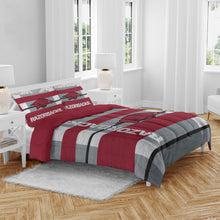 Load image into Gallery viewer, NCAA Heathered Stripe 3 PC Queen Bed in a Bag