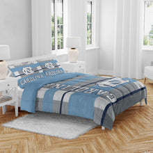 Load image into Gallery viewer, NCAA Heathered Stripe 3 PC Queen Bed in a Bag