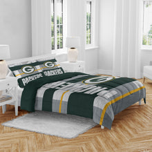 Load image into Gallery viewer, NFL Heathered Stripe 3 PC Queen Bed in a Bag