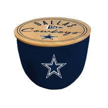 Load image into Gallery viewer, NFL Script Circle Wood Top Ceramic Candle