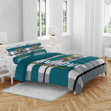 Load image into Gallery viewer, NFL Heathered Stripe 3 PC Queen Bed in a Bag