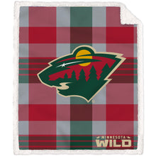Load image into Gallery viewer, NHL Plaid Steel Royal Plush Sherpa 60x70 Blanket