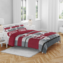 Load image into Gallery viewer, NCAA Heathered Stripe 3 PC Queen Bed in a Bag
