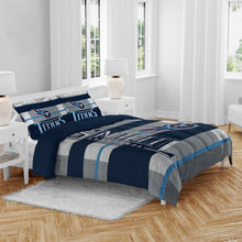 Load image into Gallery viewer, NFL Heathered Stripe 3 PC Queen Bed in a Bag