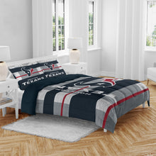 Load image into Gallery viewer, NFL Heathered Stripe 3 PC Queen Bed in a Bag