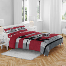 Load image into Gallery viewer, NFL Heathered Stripe 3 PC Queen Bed in a Bag