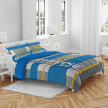Load image into Gallery viewer, NFL Heathered Stripe 3 PC Queen Bed in a Bag