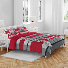 Load image into Gallery viewer, NCAA Heathered Stripe 3 PC Queen Bed in a Bag