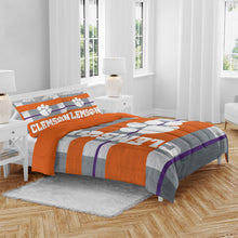 Load image into Gallery viewer, NCAA Heathered Stripe 3 PC Queen Bed in a Bag