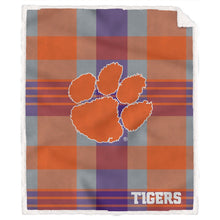 Load image into Gallery viewer, NCAA Plaid Steel Royal Plush Sherpa 60x70 Blanket