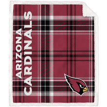 Load image into Gallery viewer, NFL Playmaker Plaid Ultra Cozy Sherpa Throw
