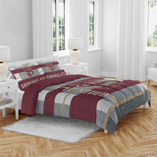Load image into Gallery viewer, NCAA Heathered Stripe 3 PC Queen Bed in a Bag
