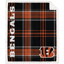 Load image into Gallery viewer, NFL Playmaker Plaid Ultra Cozy Sherpa Throw