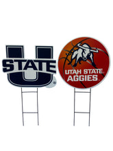 Load image into Gallery viewer, NCAA Logo and Helmet 2 Pack Yard Sign Set