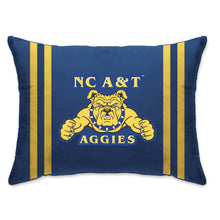 Load image into Gallery viewer, NCAA Standard Stripe Logo Bed Pillow