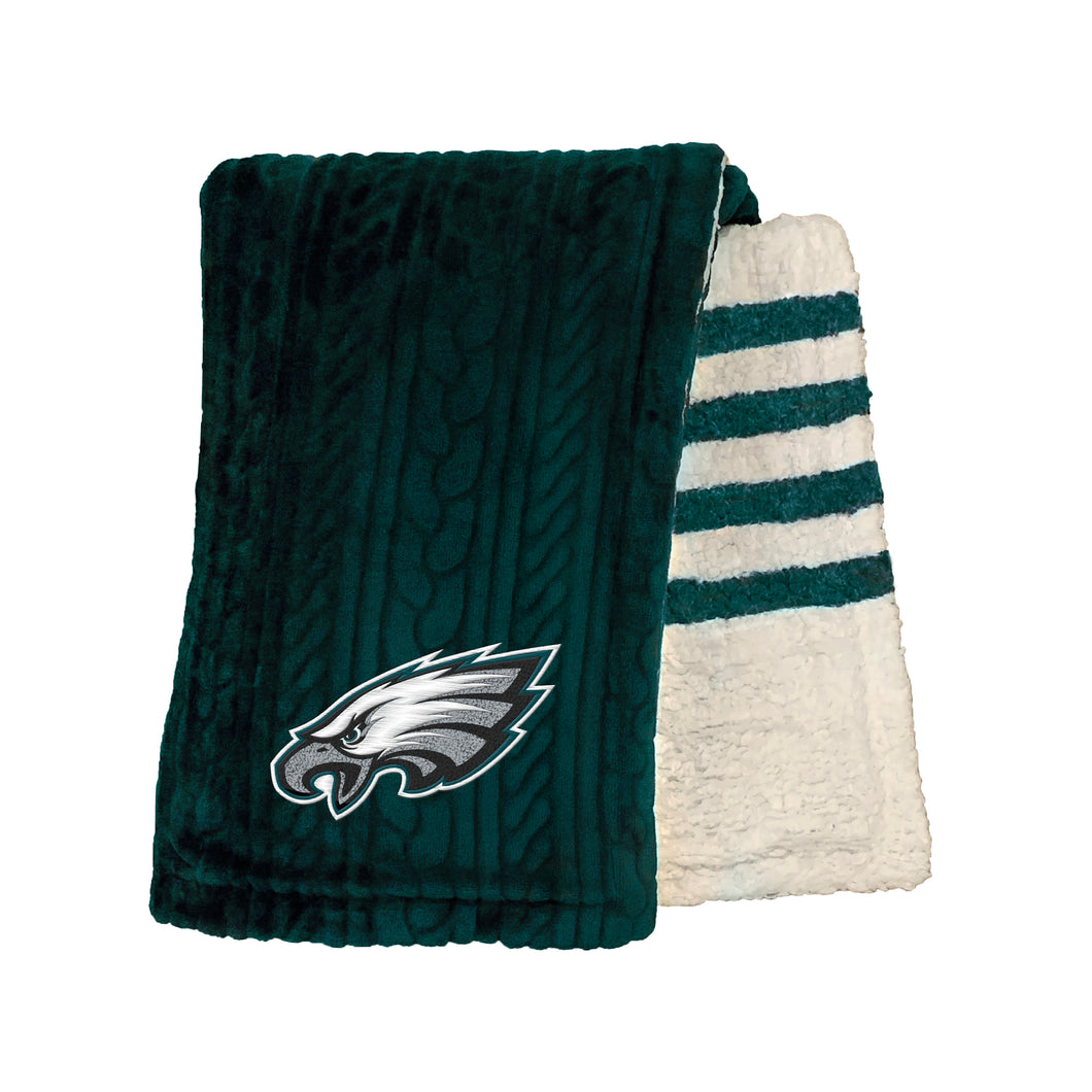 Philadelphia Eagles Embossed Sherpa Stripe Blanket