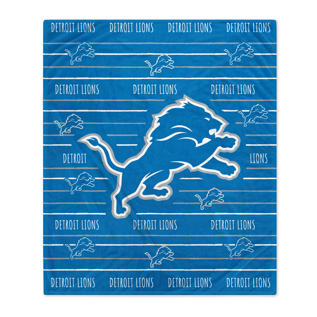 Detroit Lions Logo Stripe Blanket