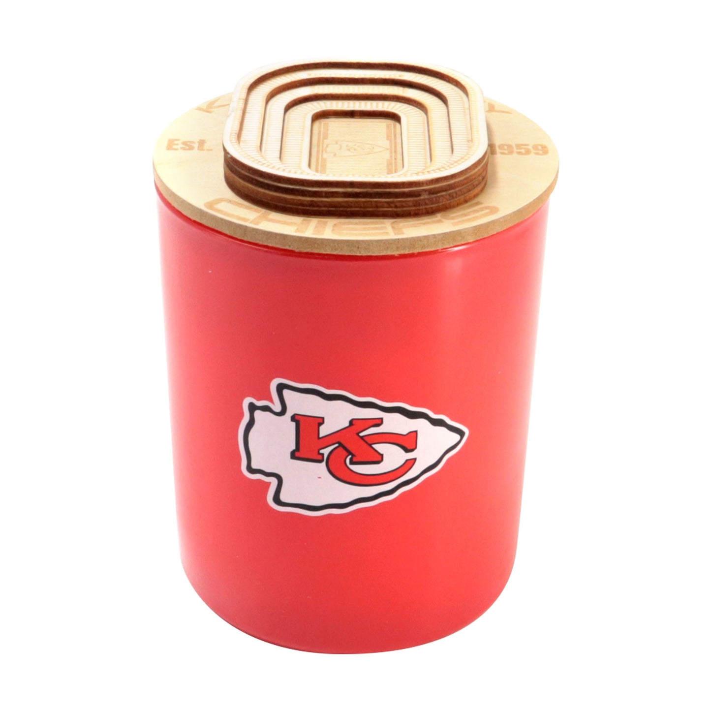 NFL Stadium Wood Top Glass Candle