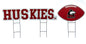 NCAA Wordmark & Football 3 Pack Yard Sign Set