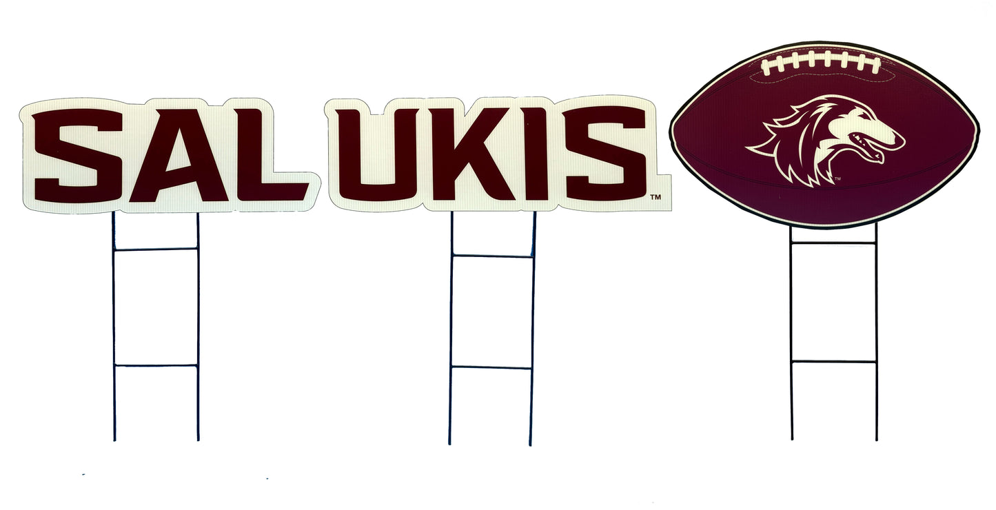 NCAA Wordmark & Football 3 Pack Yard Sign Set