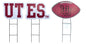 NCAA Wordmark & Football 3 Pack Yard Sign Set