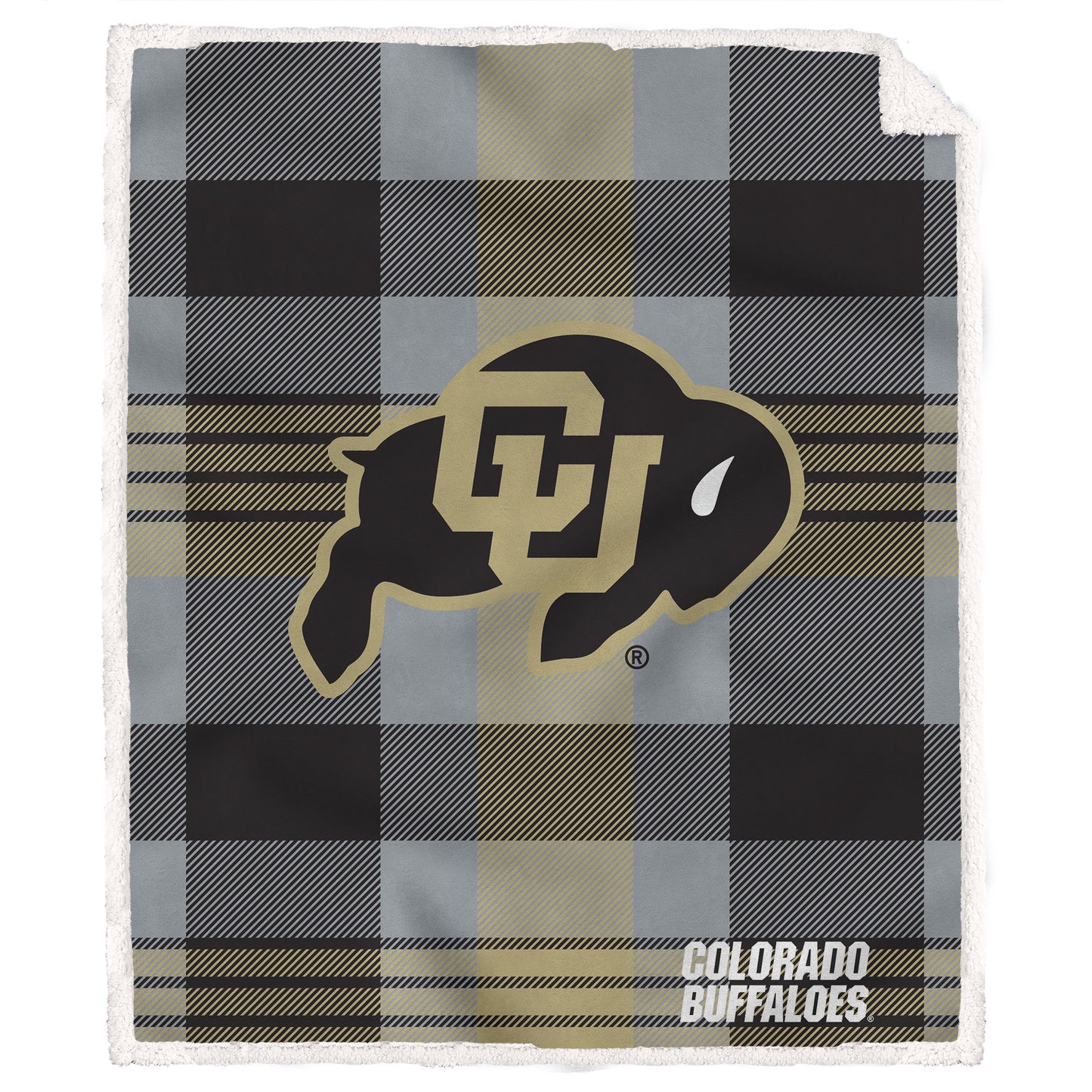 NCAA Plaid Steel Royal Plush Sherpa 60x70 Blanket