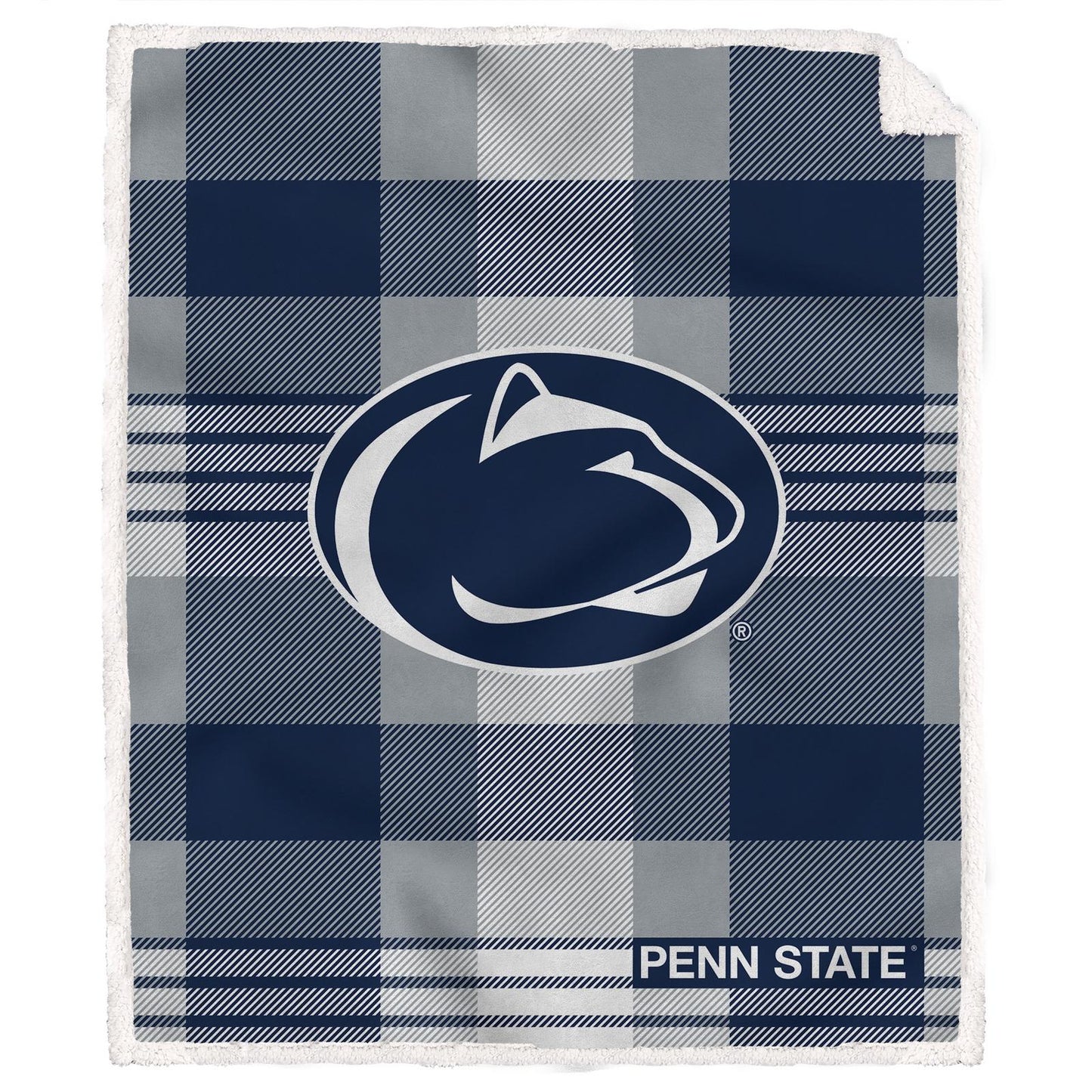 NCAA Plaid Steel Royal Plush Sherpa 60x70 Blanket
