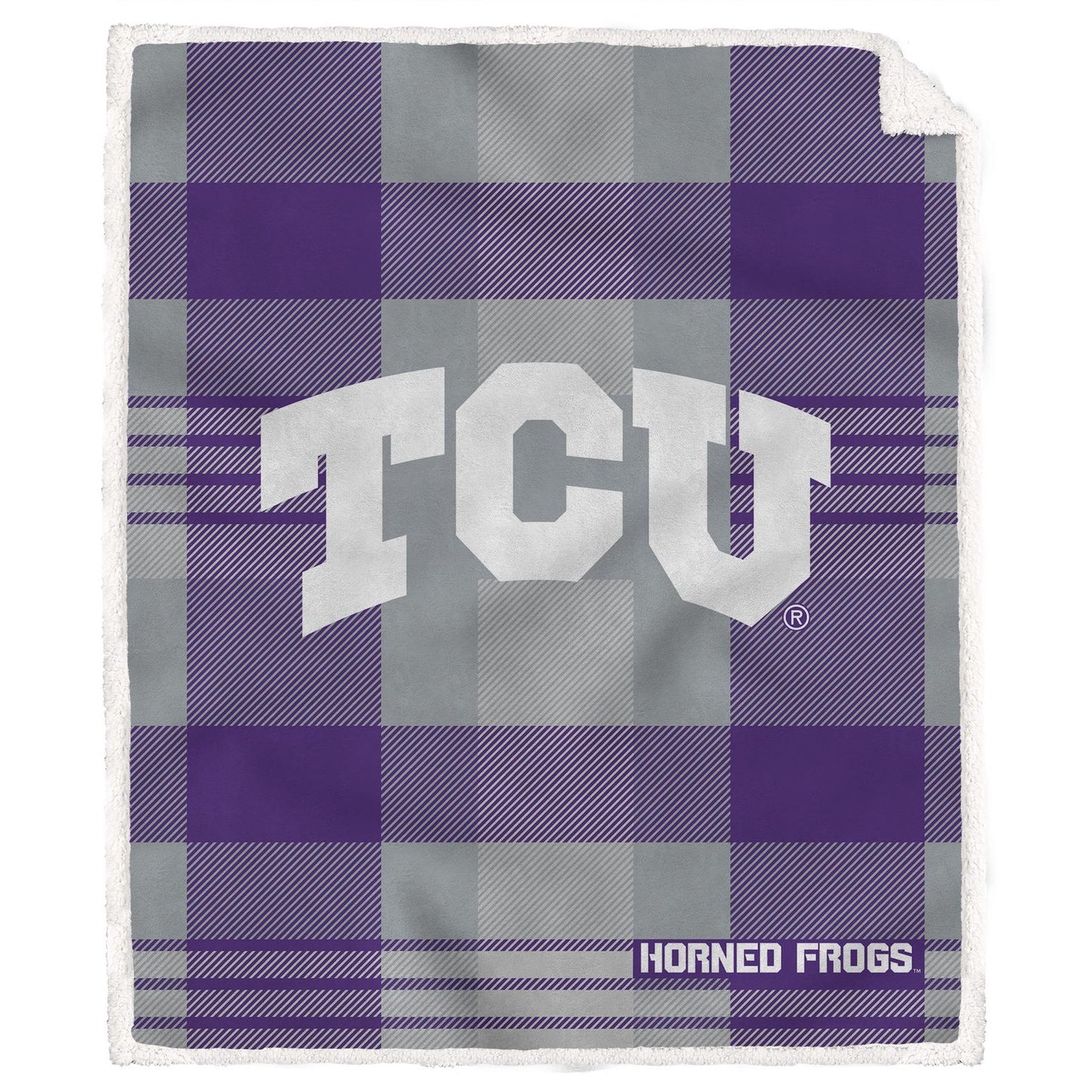 NCAA Plaid Steel Royal Plush Sherpa 60x70 Blanket