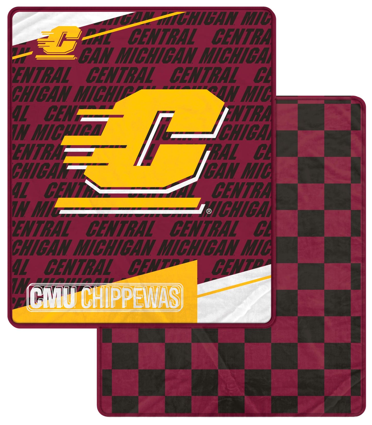 NCAA Diagonal Ghost Checker 60x70 Blanket
