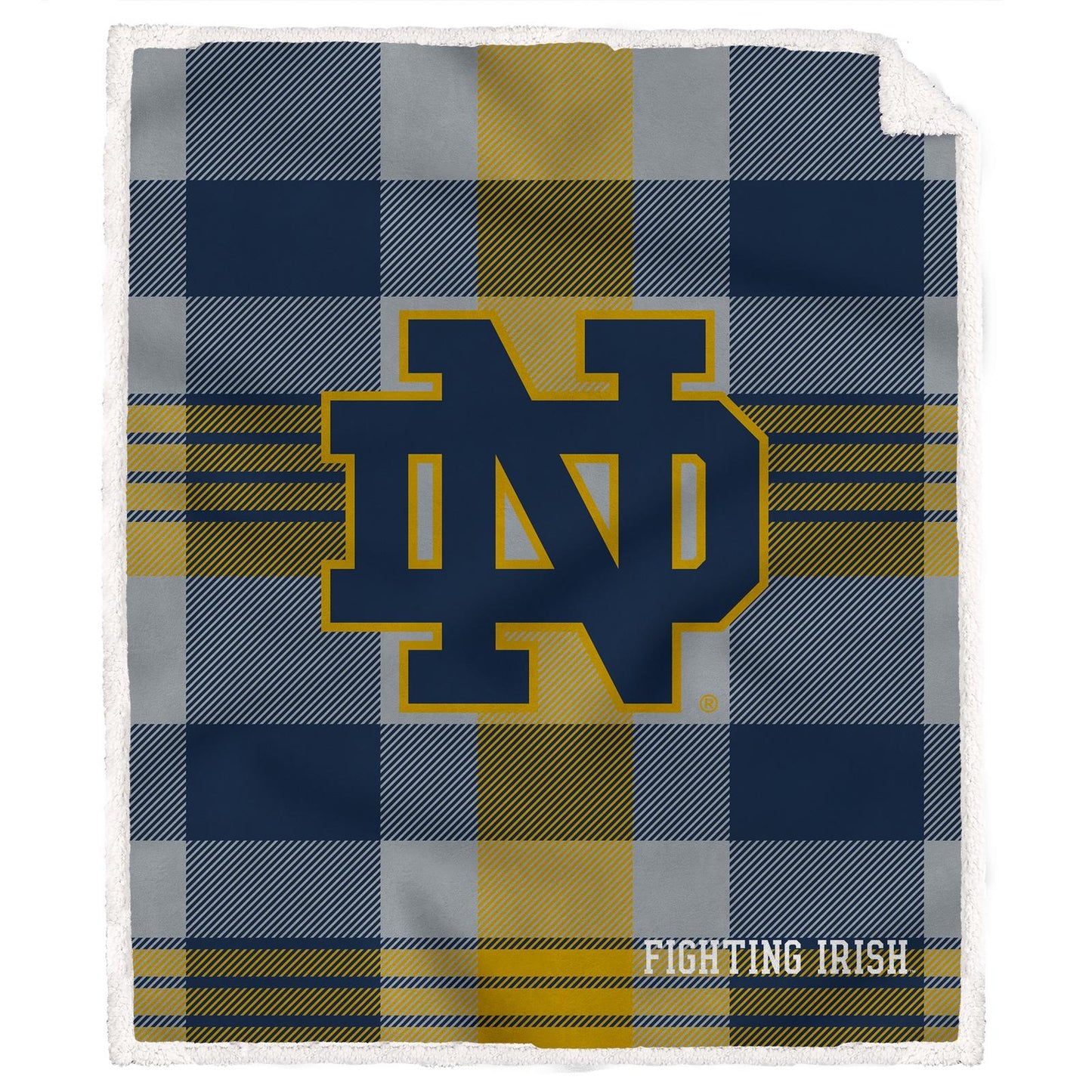 NCAA Plaid Steel Royal Plush Sherpa 60x70 Blanket