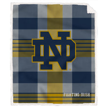 Load image into Gallery viewer, NCAA Plaid Steel Royal Plush Sherpa 60x70 Blanket
