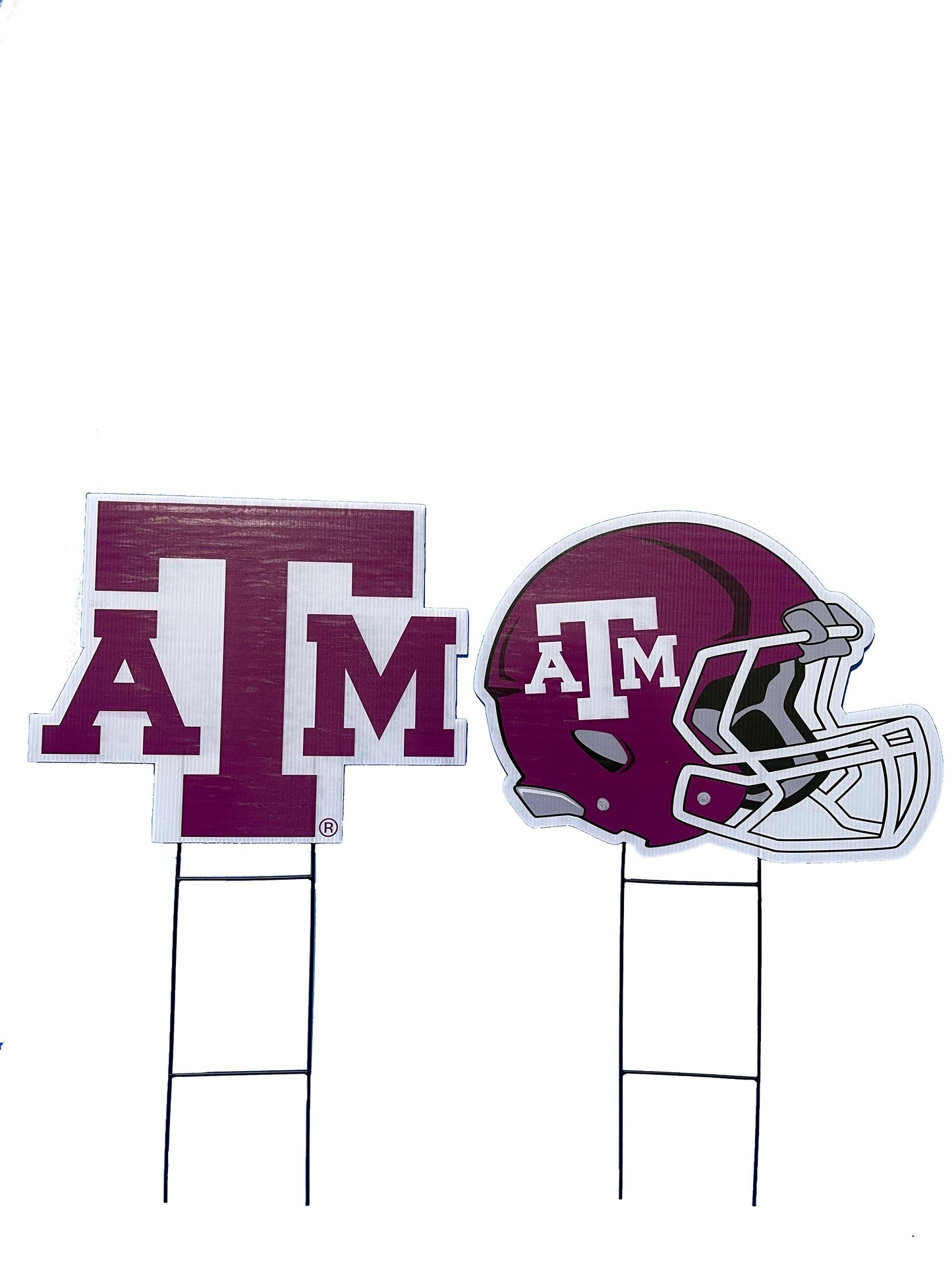NCAA Logo and Helmet 2 Pack Yard Sign Set
