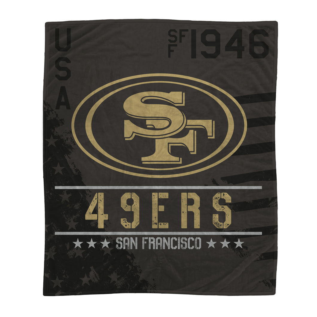 San Francisco 49ers Black Camo Blanket
