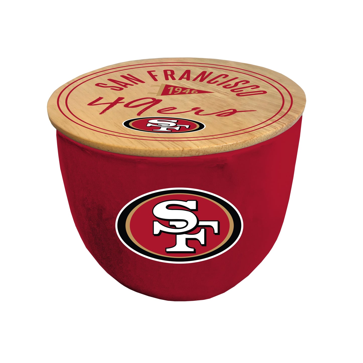 NFL Script Circle Wood Top Ceramic Candle