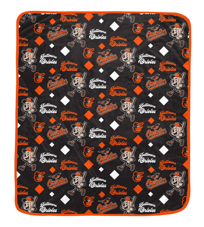 MLB Retro Mascot Repeat 60x70 Cozy Blanket