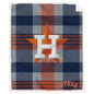 MLB Plaid Steel Royal Plush Sherpa 60x70 Blanket