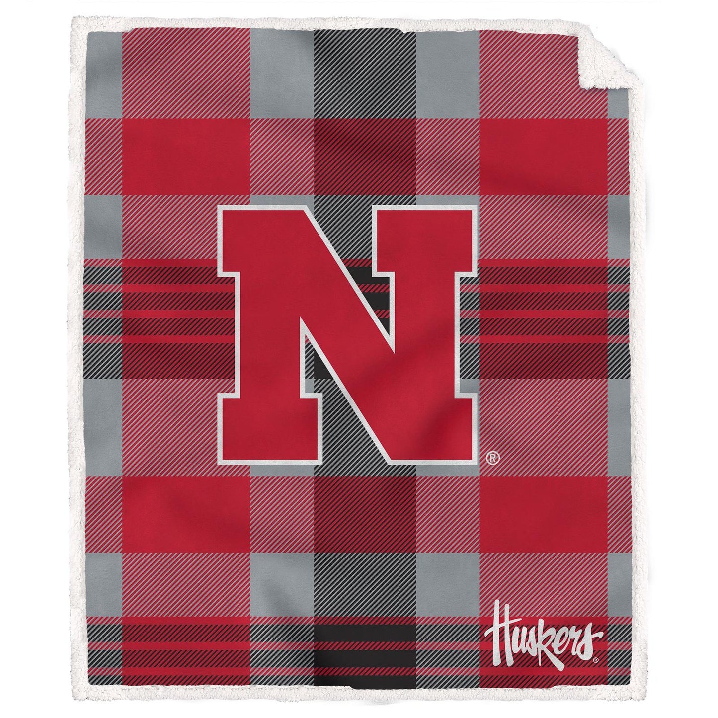 NCAA Plaid Steel Royal Plush Sherpa 60x70 Blanket