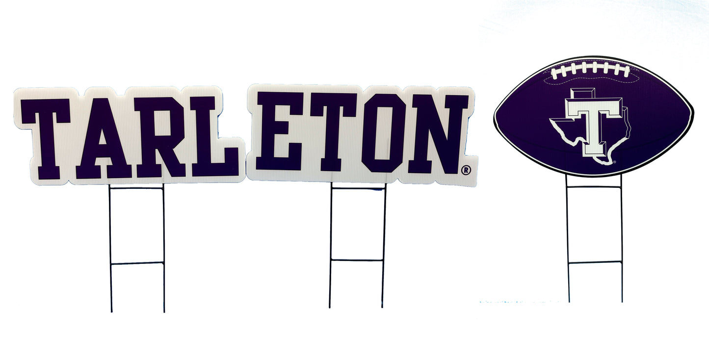 NCAA Wordmark & Football 3 Pack Yard Sign Set