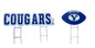 NCAA Wordmark & Football 3 Pack Yard Sign Set