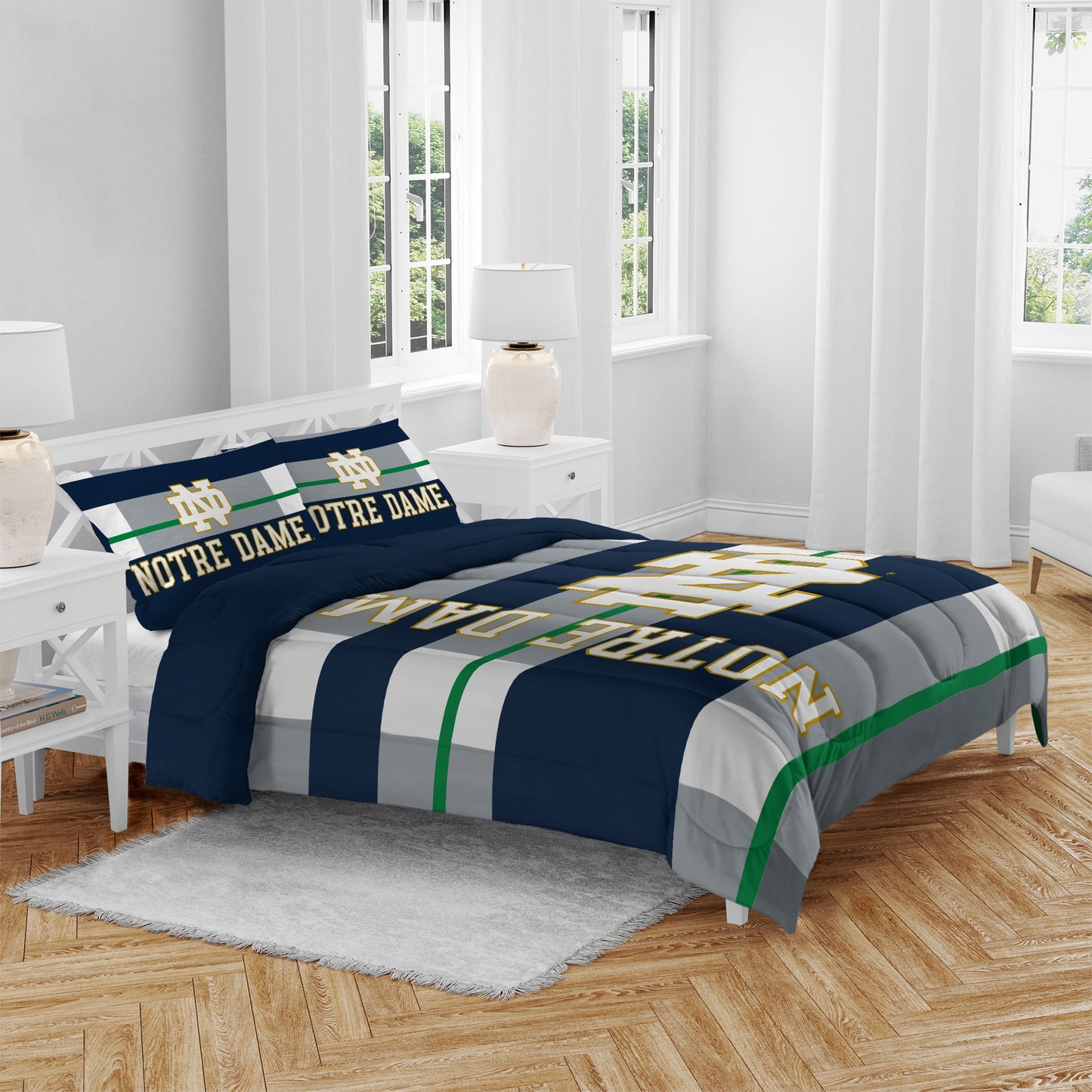 NCAA Heathered Stripe 3 PC Queen Bed in a Bag