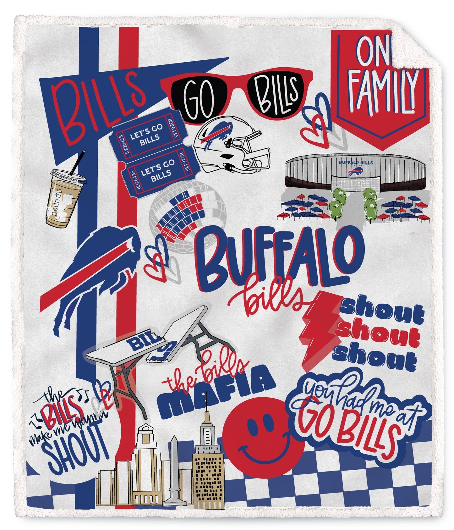 NFL Loco Fan Ultra Cozy 60x70 Sherpa Blanket