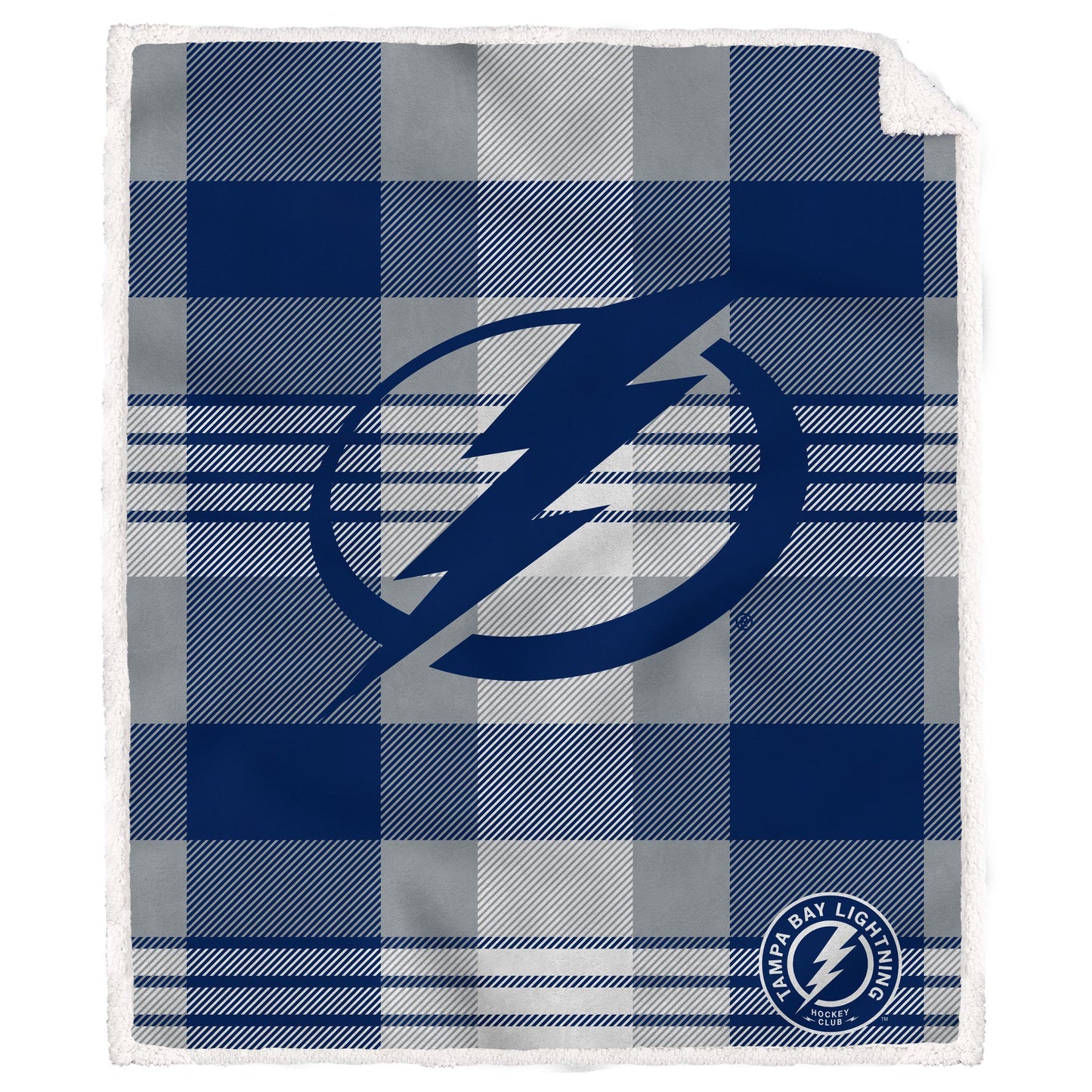 NHL Plaid Steel Royal Plush Sherpa 60x70 Blanket