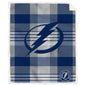 NHL Plaid Steel Royal Plush Sherpa 60x70 Blanket