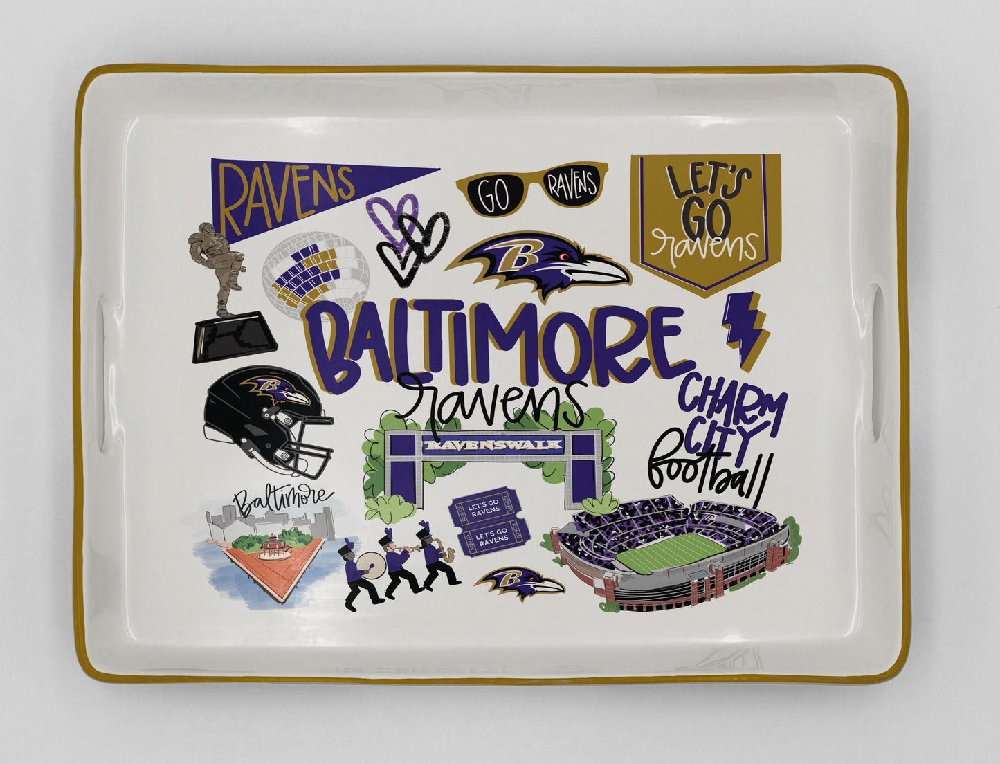 NFL Loco Fan Large Serving Tray w/Handles