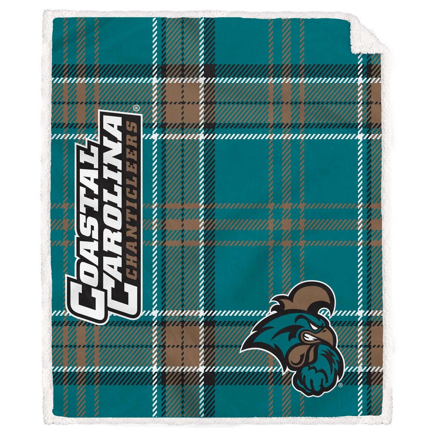 NCAA Playmaker Plaid Ultra Cozy Sherpa Throw