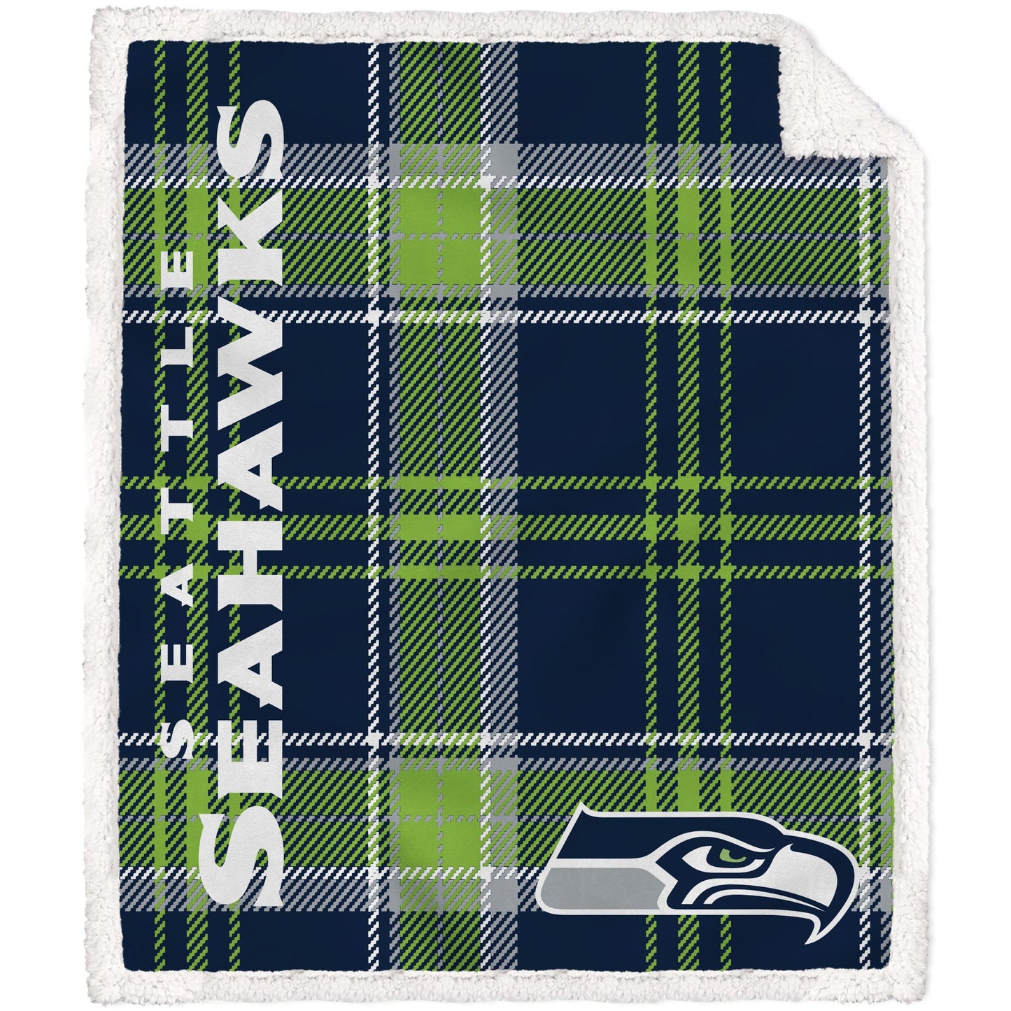 NFL Playmaker Plaid Ultra Cozy Sherpa Throw