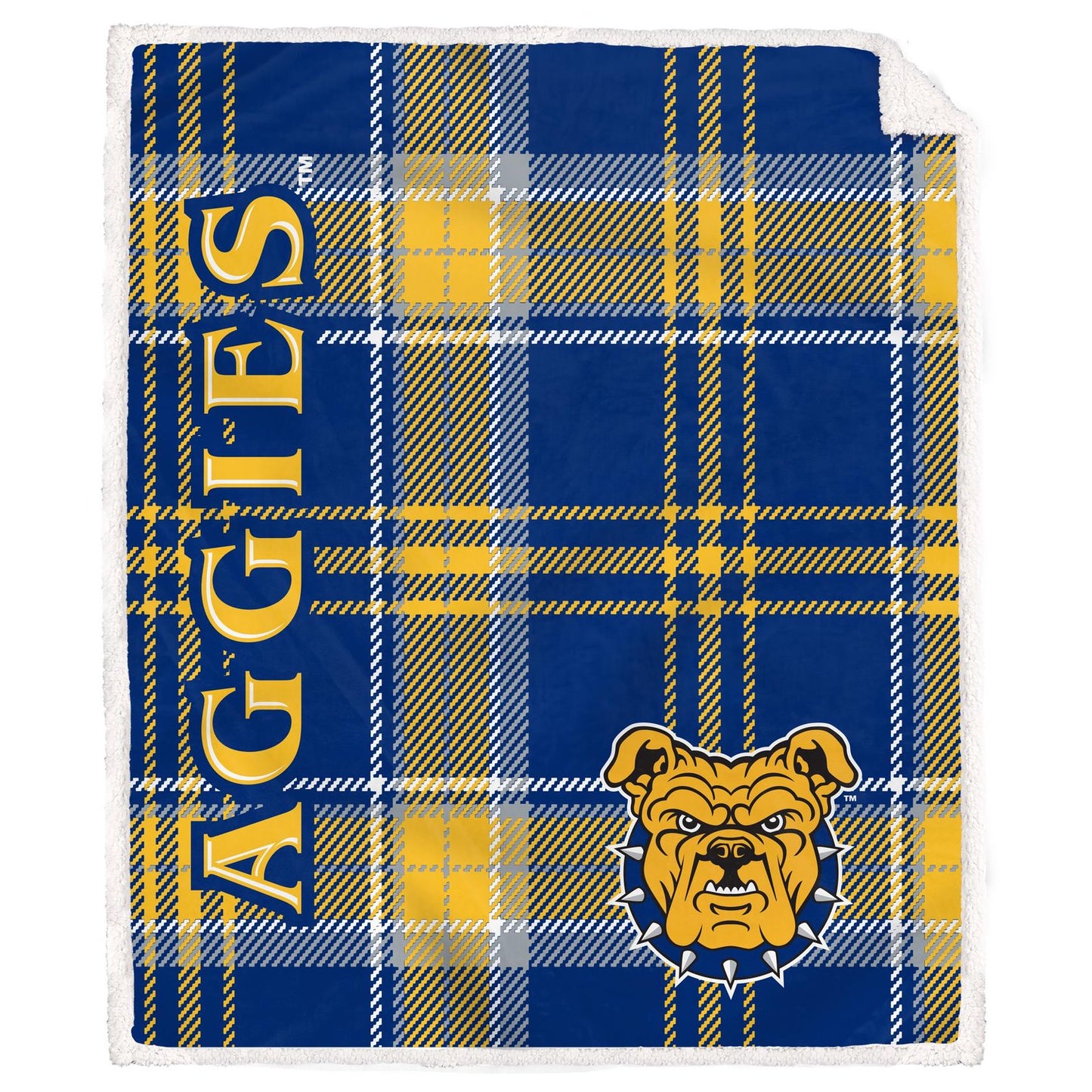 NCAA Playmaker Plaid Ultra Cozy Sherpa Throw