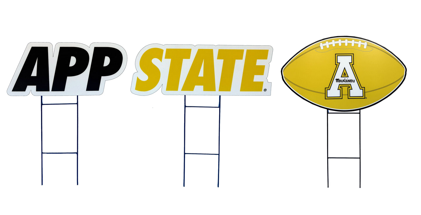 NCAA Wordmark & Football 3 Pack Yard Sign Set