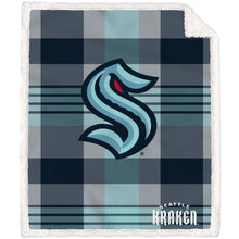 Load image into Gallery viewer, NHL Plaid Steel Royal Plush Sherpa 60x70 Blanket
