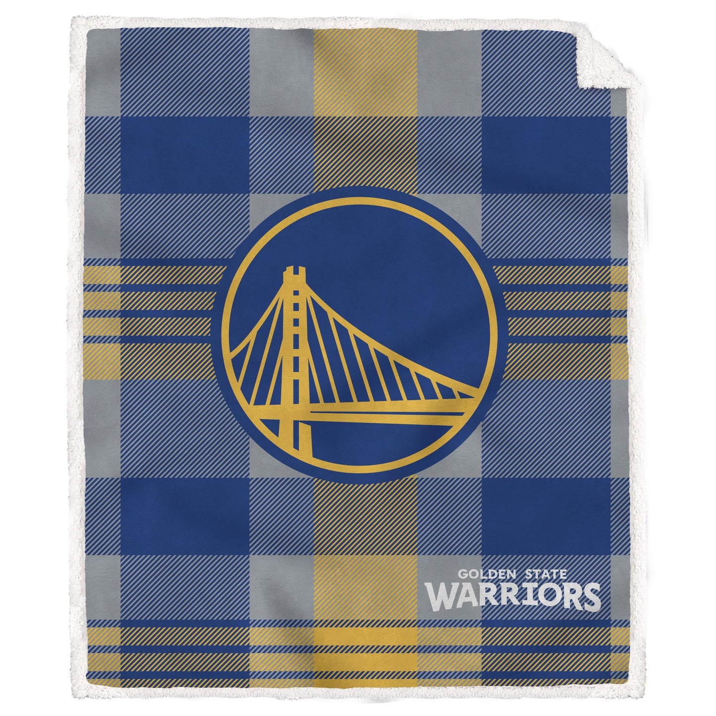 NBA Plaid Steel Royal Plush Sherpa 60x70 Blanket